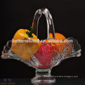 hand made swan clear glass basket BR-2413